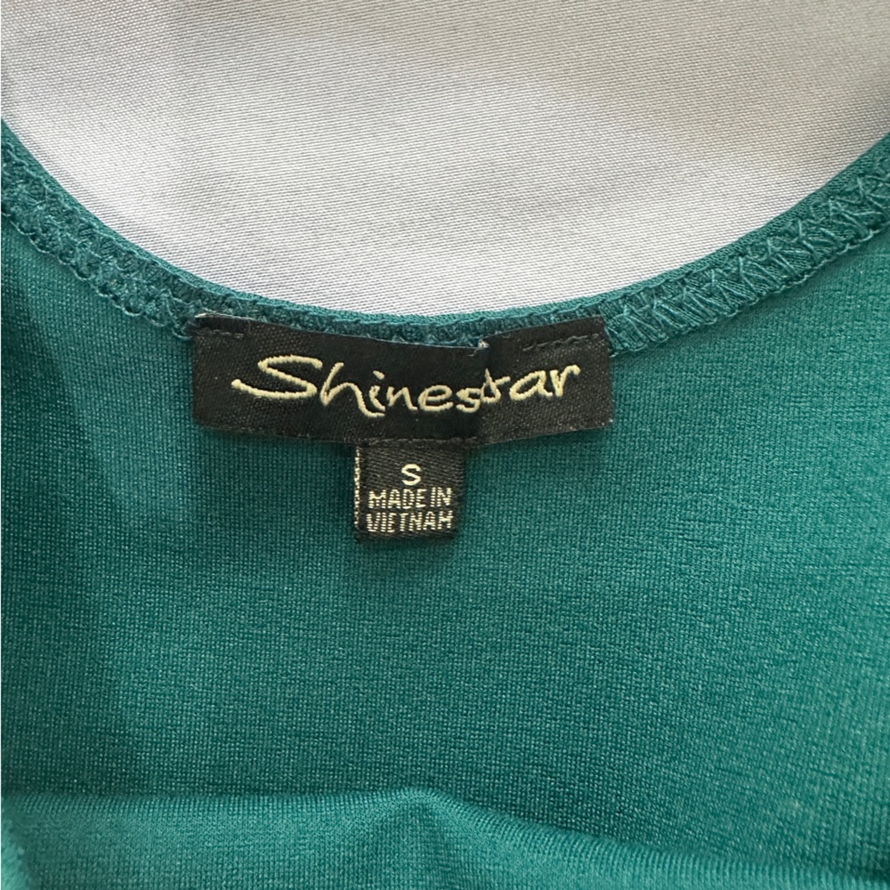 Shinestar Teal Scoop Neck Tank Bodysuit | Size S - Picture 11 of 11